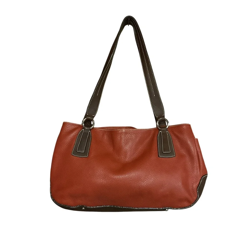 Puntotres Women's Vintage Leather Shoulder Tote Bag Made in Spain Brown One Size